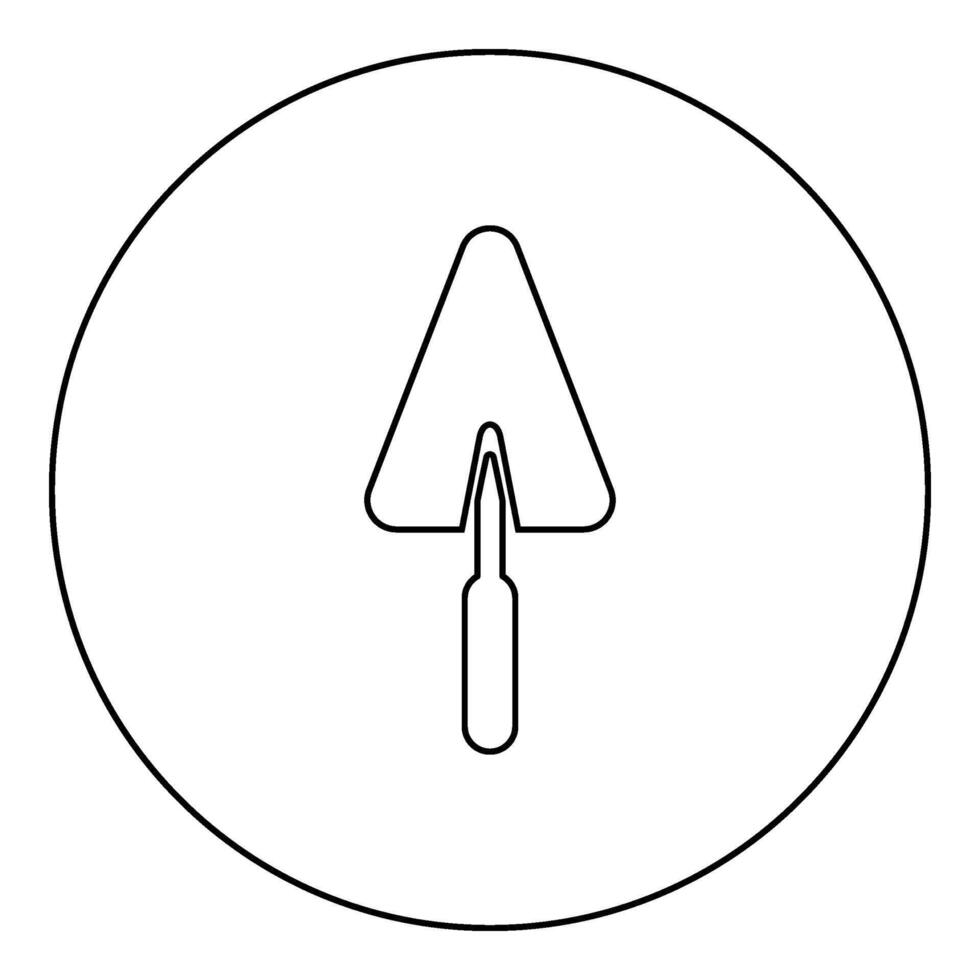 Trowel stucco trowels icon in circle round black color vector illustration image outline contour line thin style