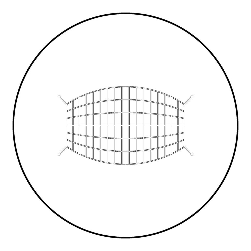 Fishnet rope net icon in circle round black color vector illustration image outline contour line thin style