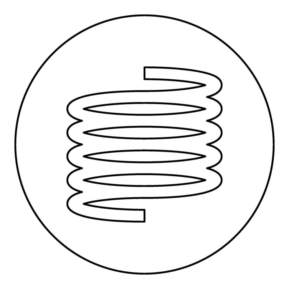 Metal spring flexible icon in circle round black color vector illustration image outline contour line thin style