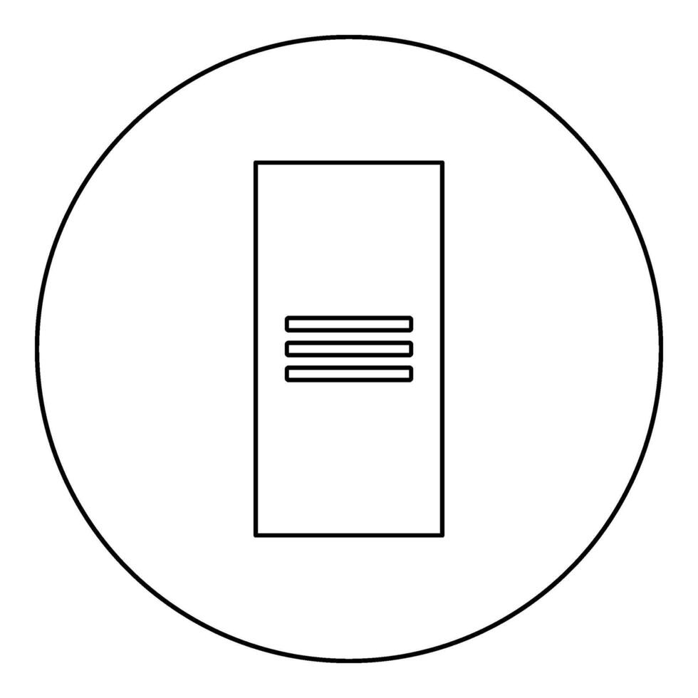 Metal cabinet steel locker box icon in circle round black color vector illustration image outline contour line thin style