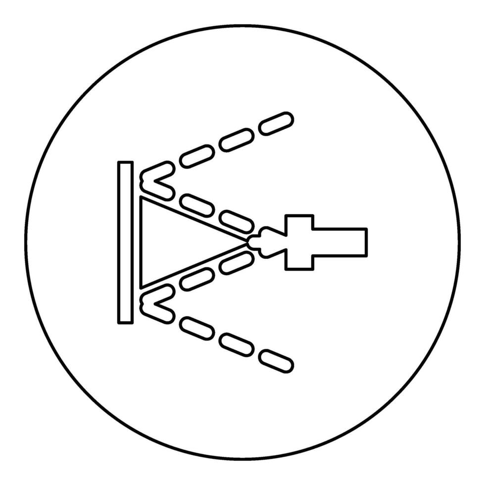 Washing the surface under high pressure use water deck cleaning icon in circle round black color vector illustration image outline contour line thin style