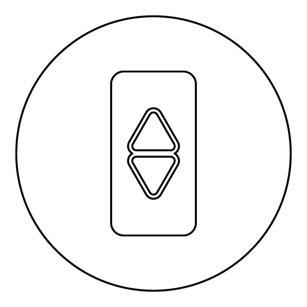 lift button elevator panel up and down each floor with arrow choice icon in circle round black color vector illustration image outline contour line thin style