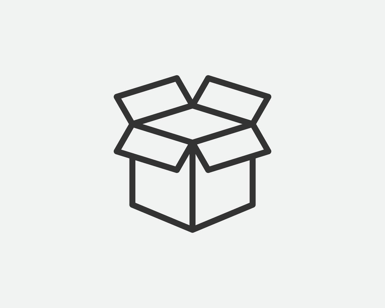 Delivery packaging vector icon. Cargo cardboard box icons. Carton package sign from line geometric shapes.