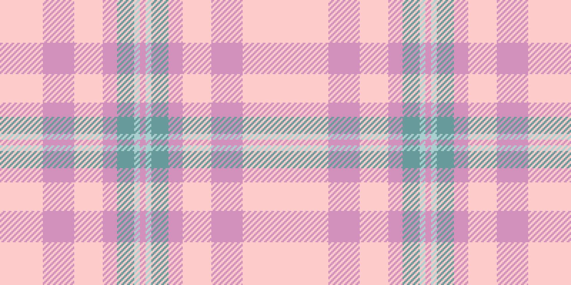 Straight fabric pattern plaid, shabby vector textile texture. Craft tartan background seamless check in light and pink colors.