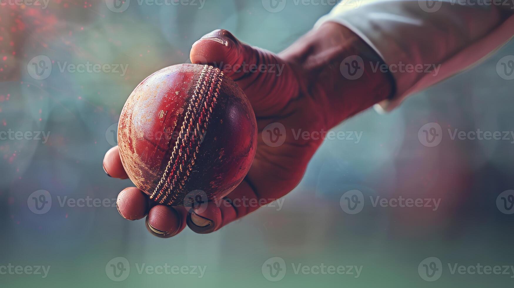 AI generated Stylish cricket shots   close up highlighting elegance, precision, and expertise with copy space. photo