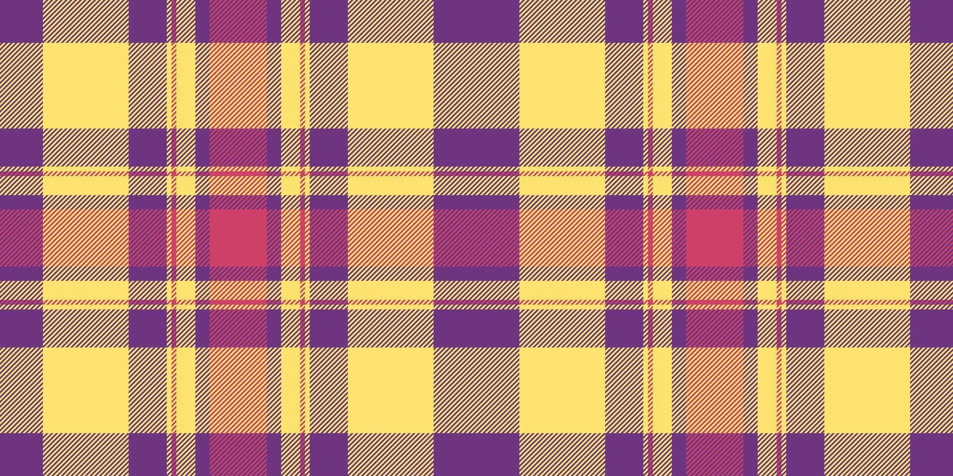 Conceptual plaid vector background, stroke seamless pattern texture. Surface tartan check fabric textile in yellow and eminence colors.