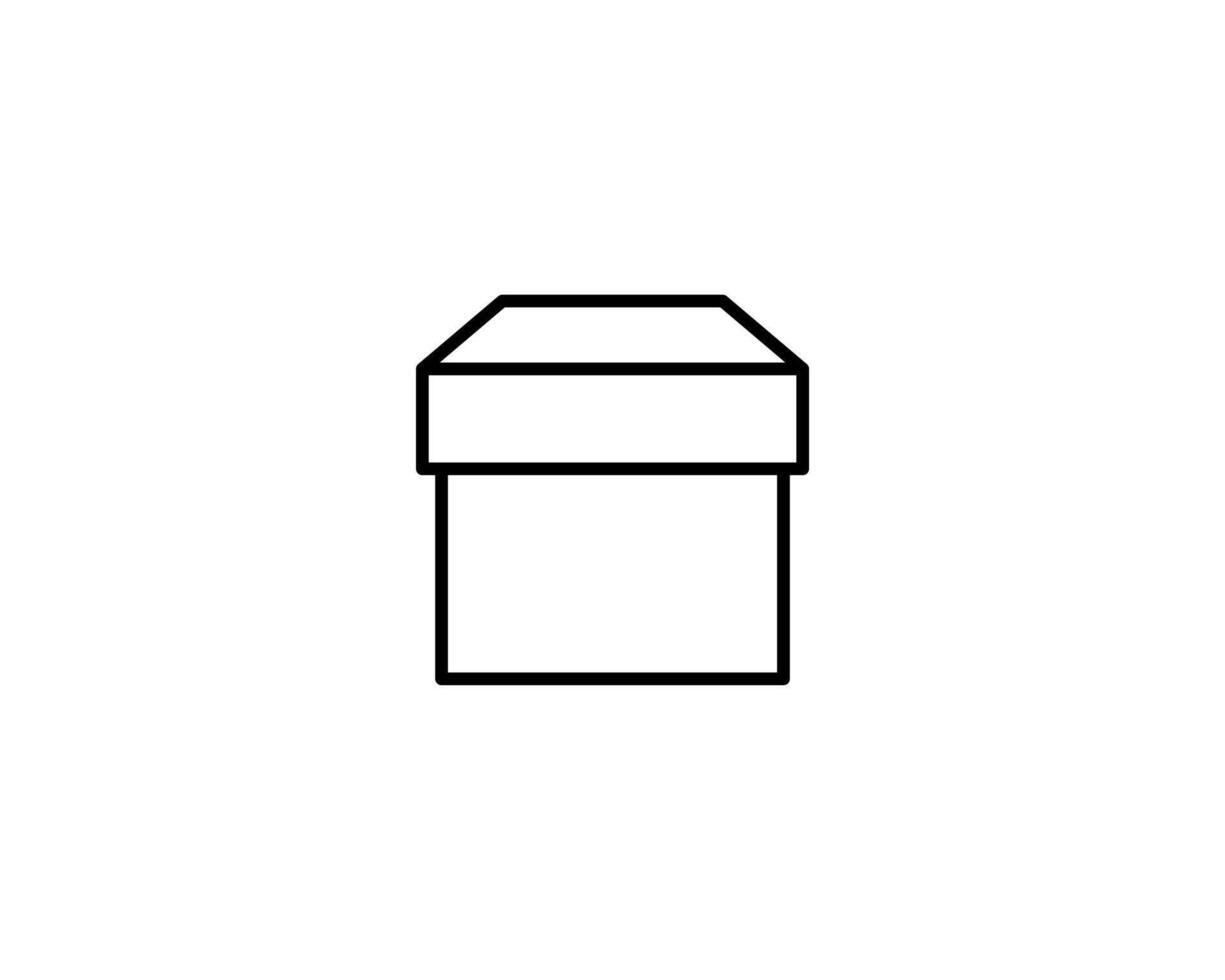 Delivery packaging vector icon. Cargo cardboard box icons. Carton package sign from line geometric shapes.