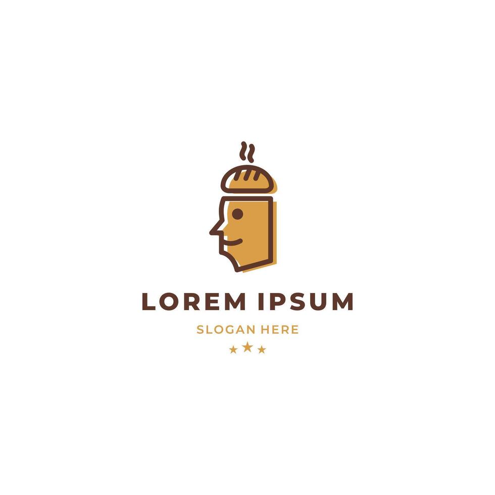 People bread logo design on isolated background vector