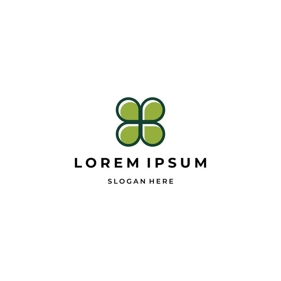 Clover Leaf Logo Design On Isolated Background vector