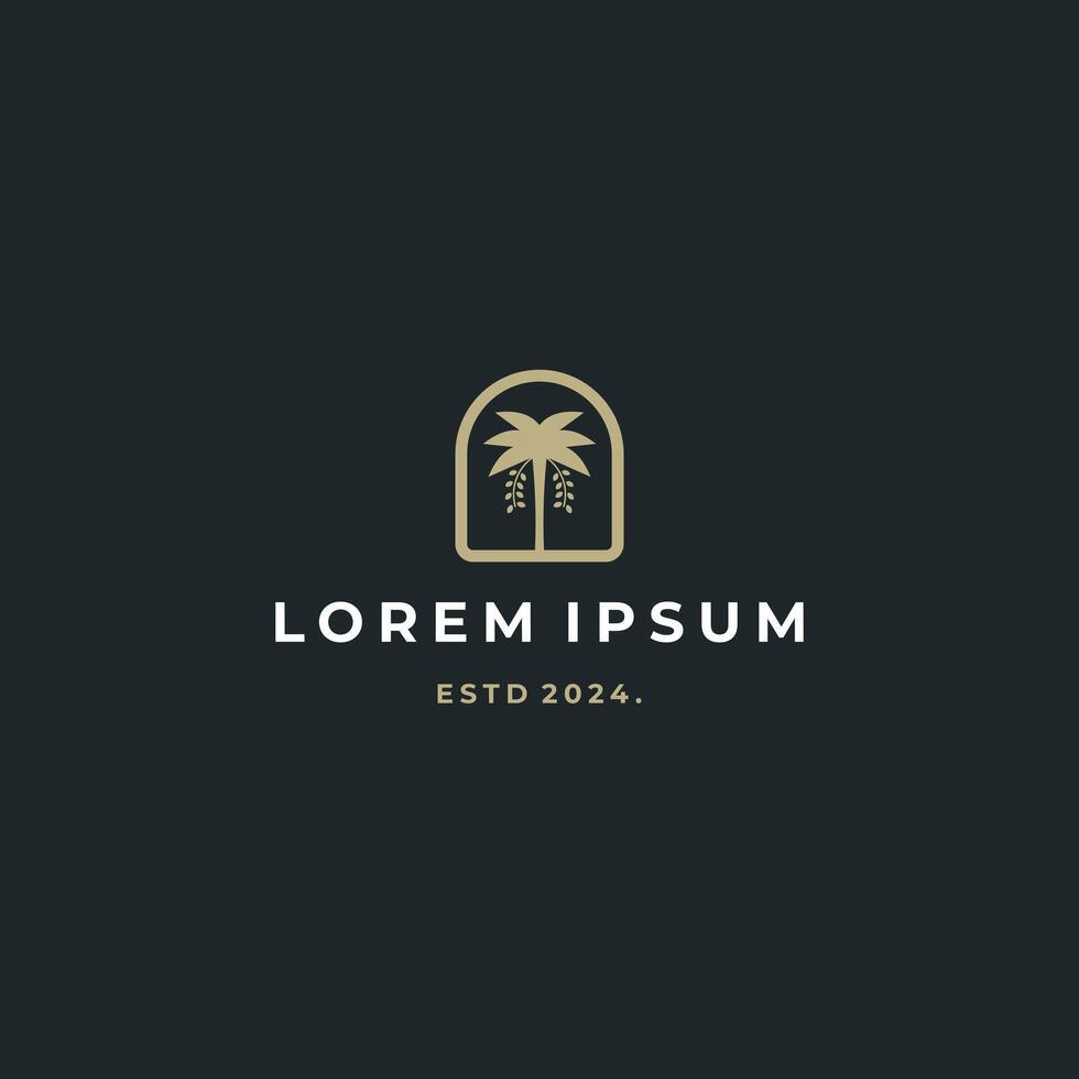 Palm Luxury Dates Logo design concept vector
