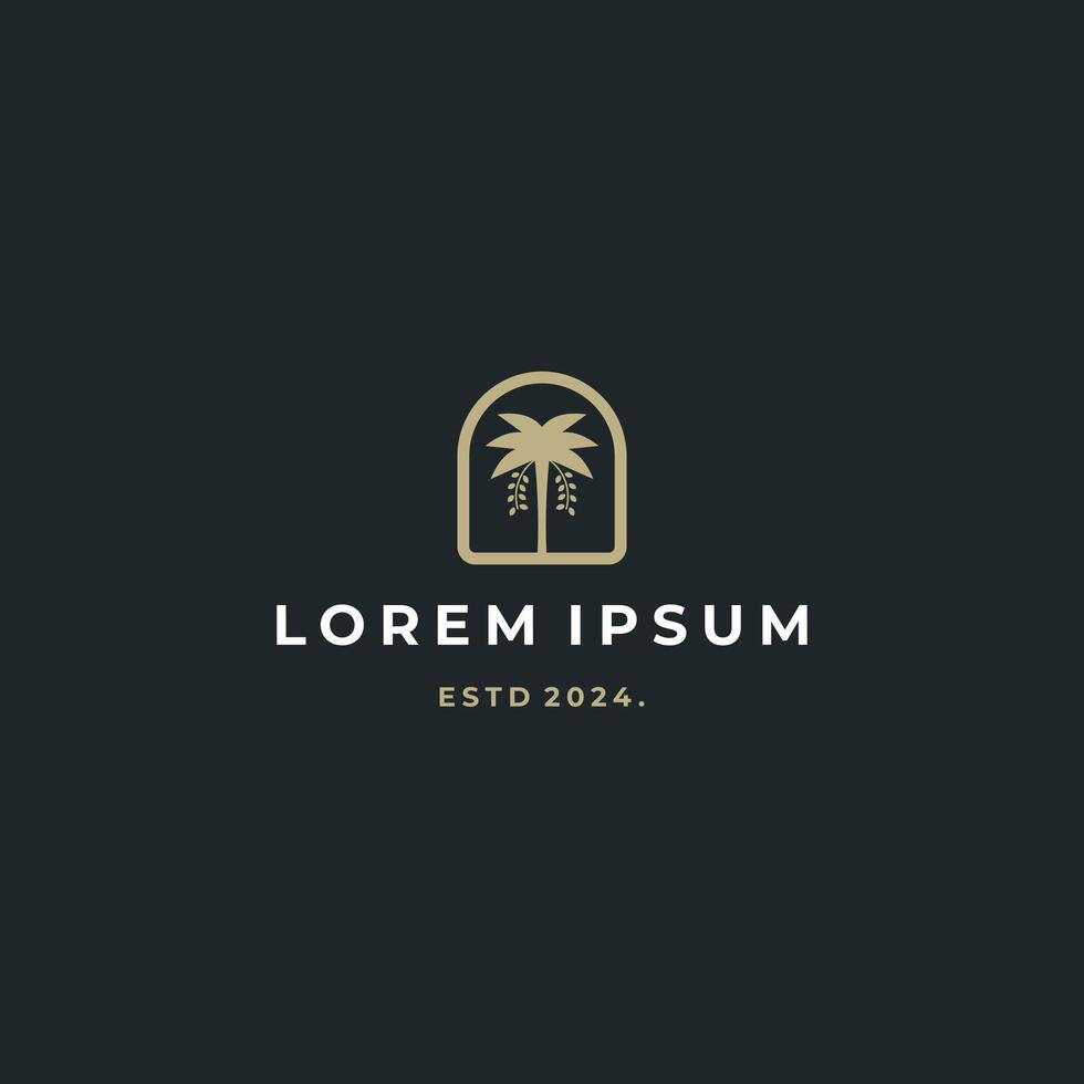 Palm Luxury Dates Logo design concept vector