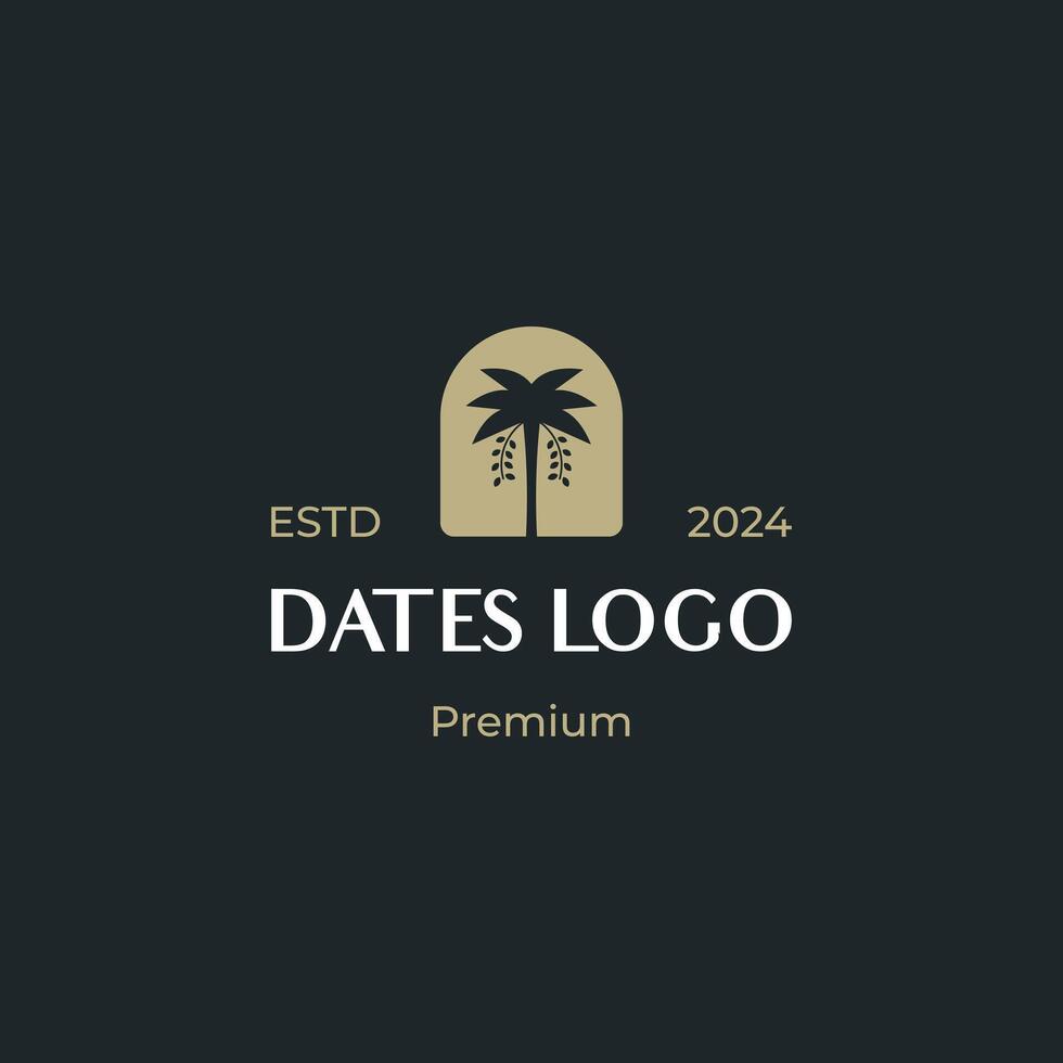 Palm Luxury Dates Logo design retro hipster vintage vector