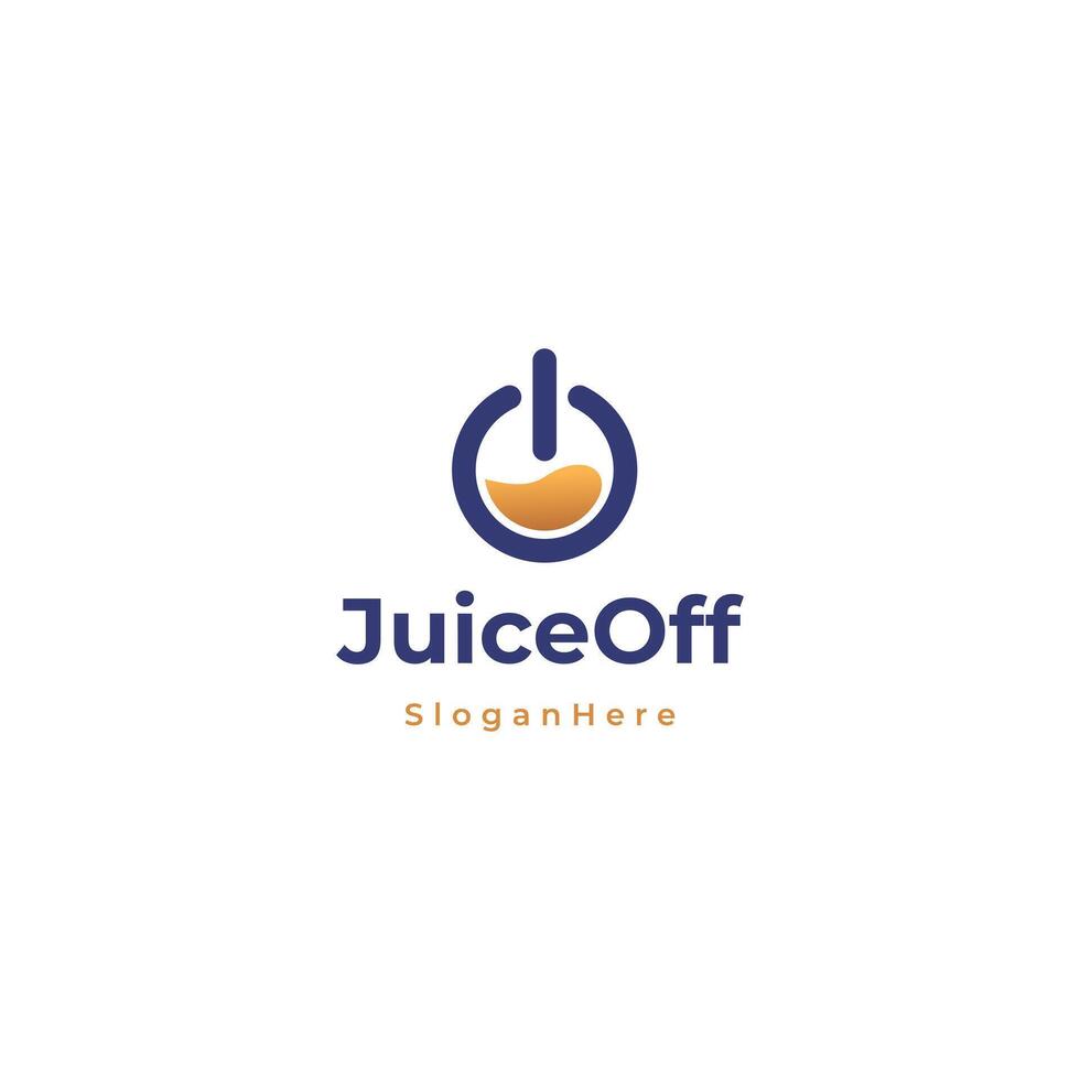 Juice power off logo design template vector