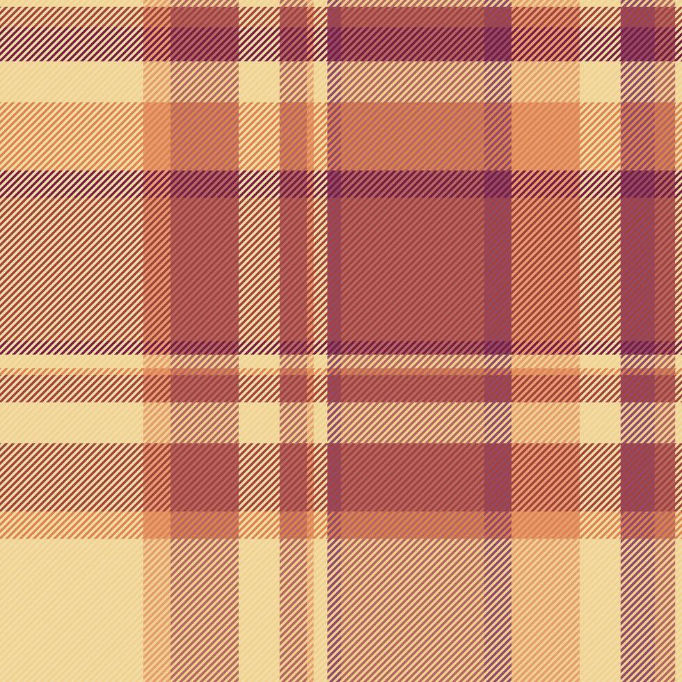 Decorative vector texture check, commerce tartan background plaid. Colourful textile pattern seamless fabric in red and amber colors.