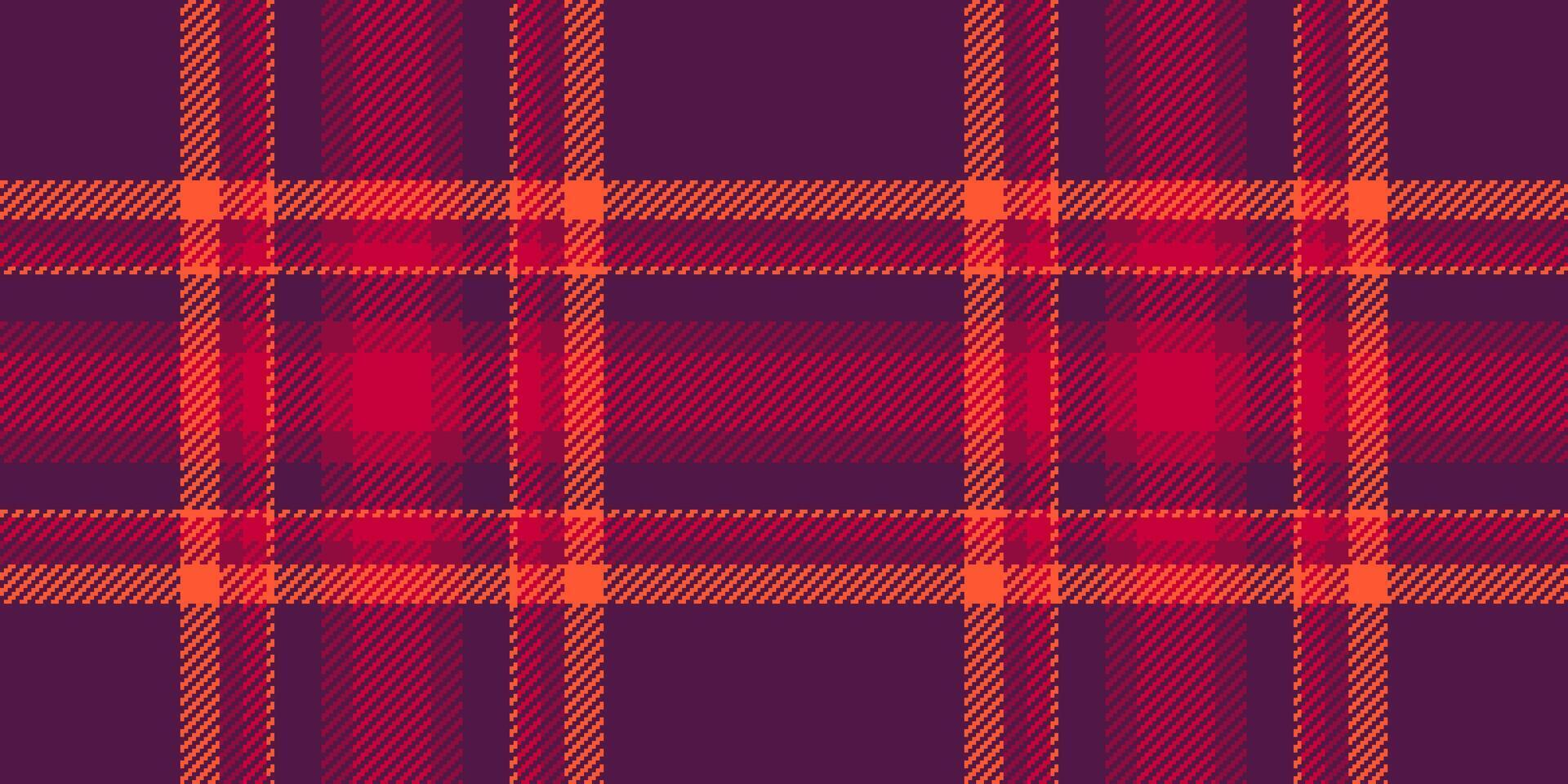 Wrapping textile check background, checked pattern texture seamless. Drawing fabric plaid tartan vector in pink and red colors.
