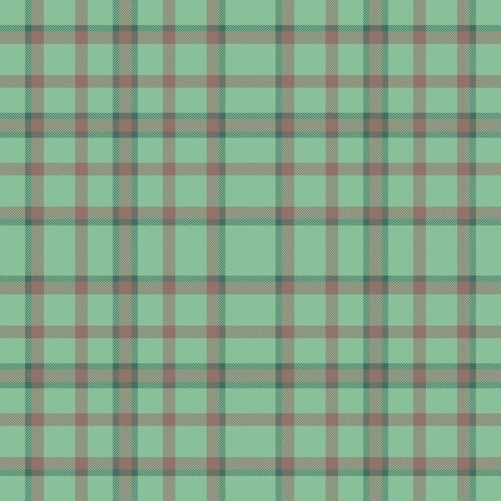 Plaid seamless pattern in green. Check fabric texture. Vector textile print.