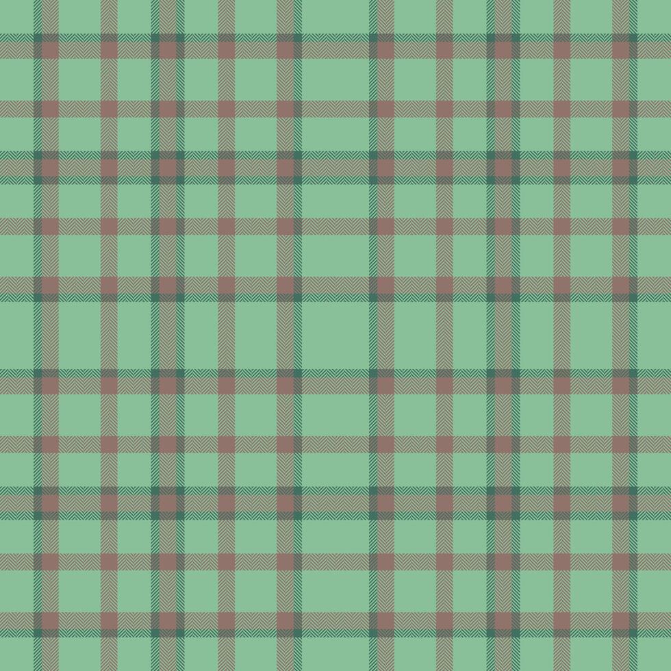 Plaid seamless pattern in green. Check fabric texture. Vector textile print.