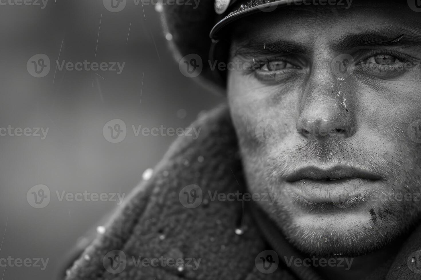 AI generated An emotional photo of a soldier from the Second Great War a tragic wartime experience, a compelling portrait reflecting the depth of suffering and heroism in the struggle for freedom.