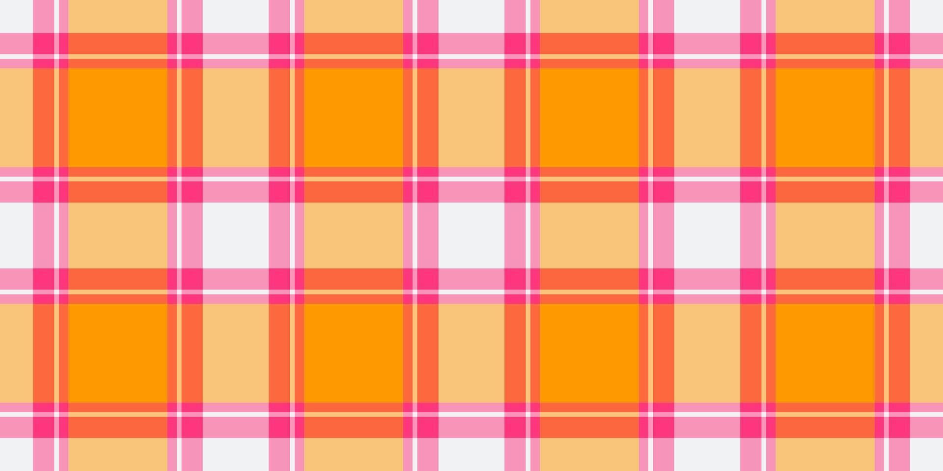 Xmas seamless background textile, infant fabric check pattern. Checking plaid tartan vector texture in pink and red colors.