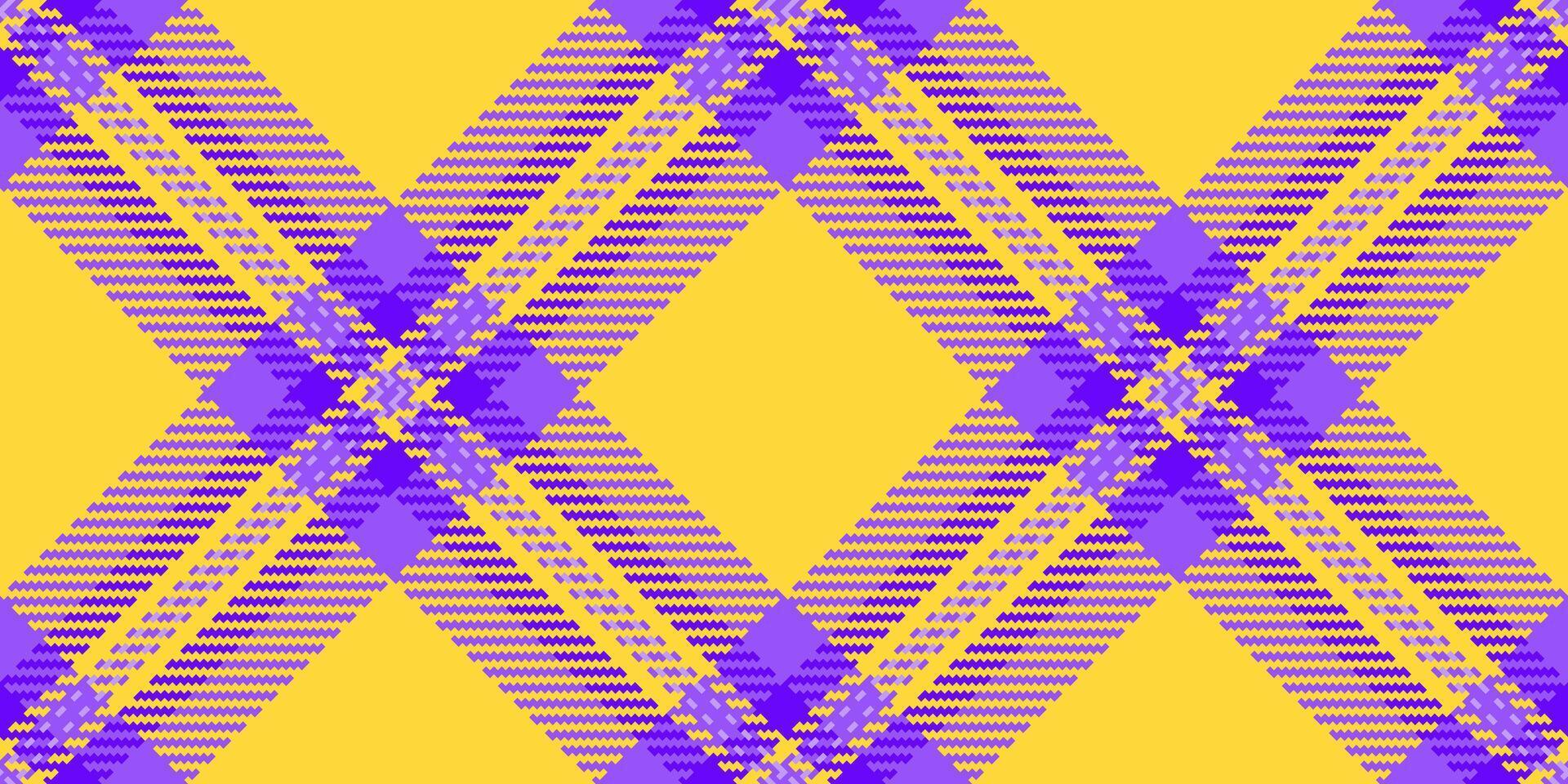 Product fabric textile background, mockup vector check tartan. Tattersall texture pattern seamless plaid in yellow and violet colors.