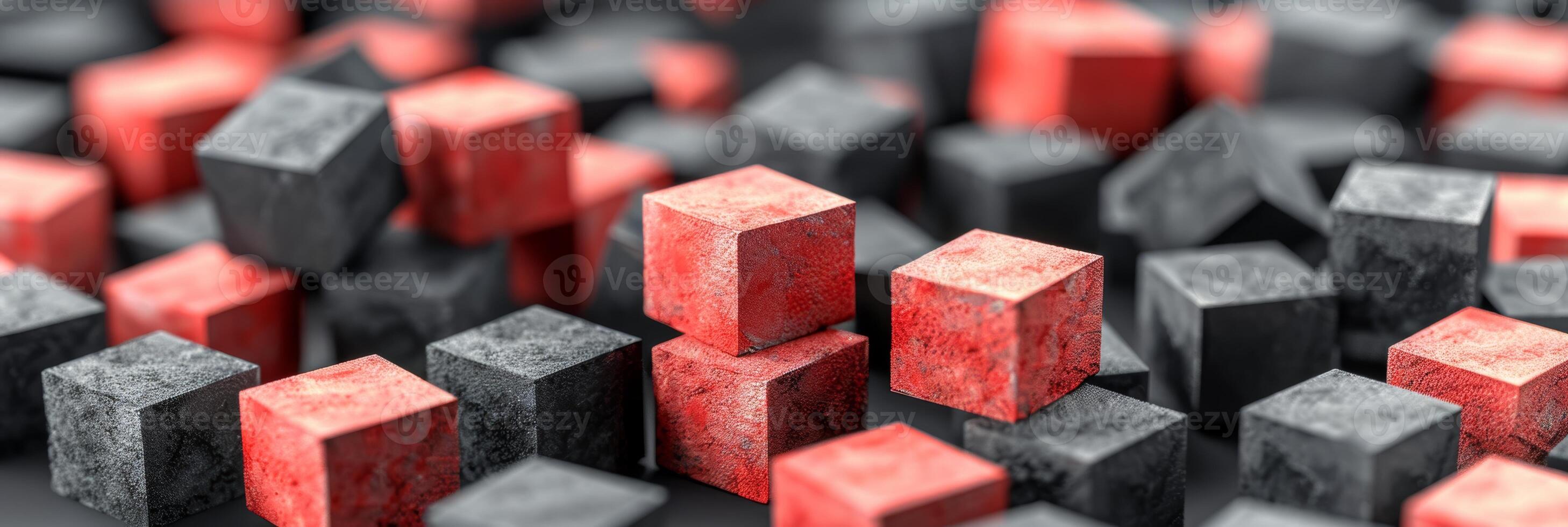 AI generated Dynamic 3d abstract business background in red and black tones for modern design projects photo