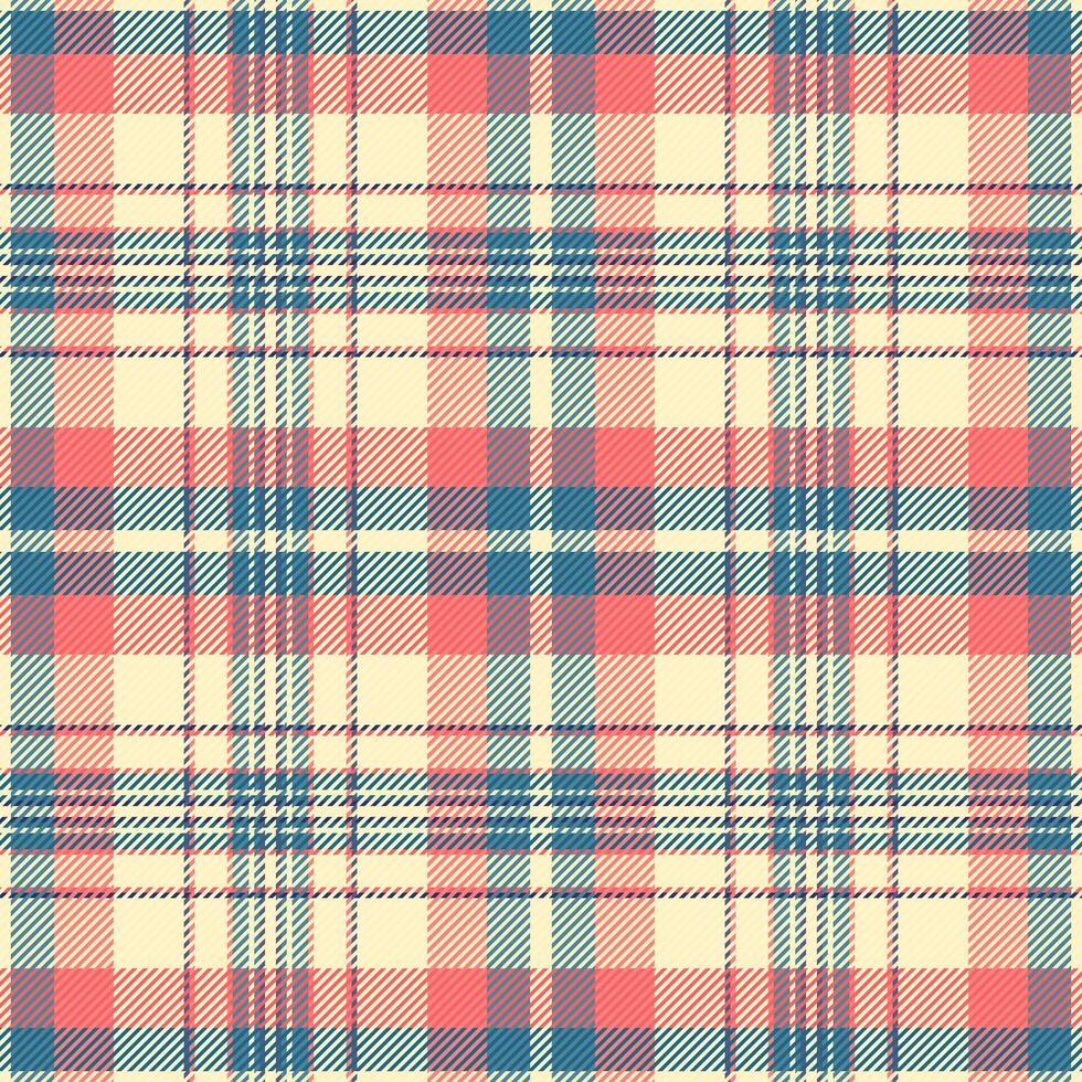 Serene fabric plaid texture, pano vector seamless tartan. Detailed pattern background check textile in light and red colors.