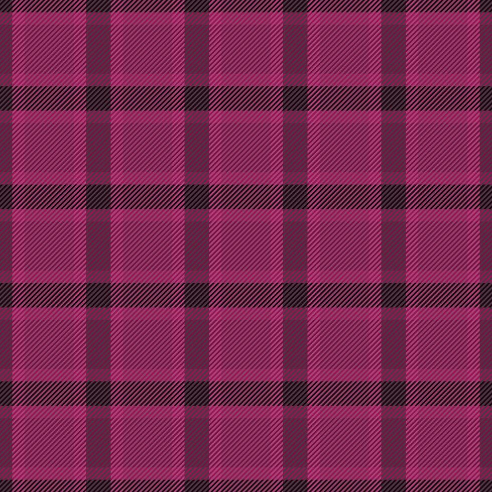 Copy space plaid background textile, diagonal tartan seamless vector. 1950s check texture pattern fabric in pink and black colors. vector