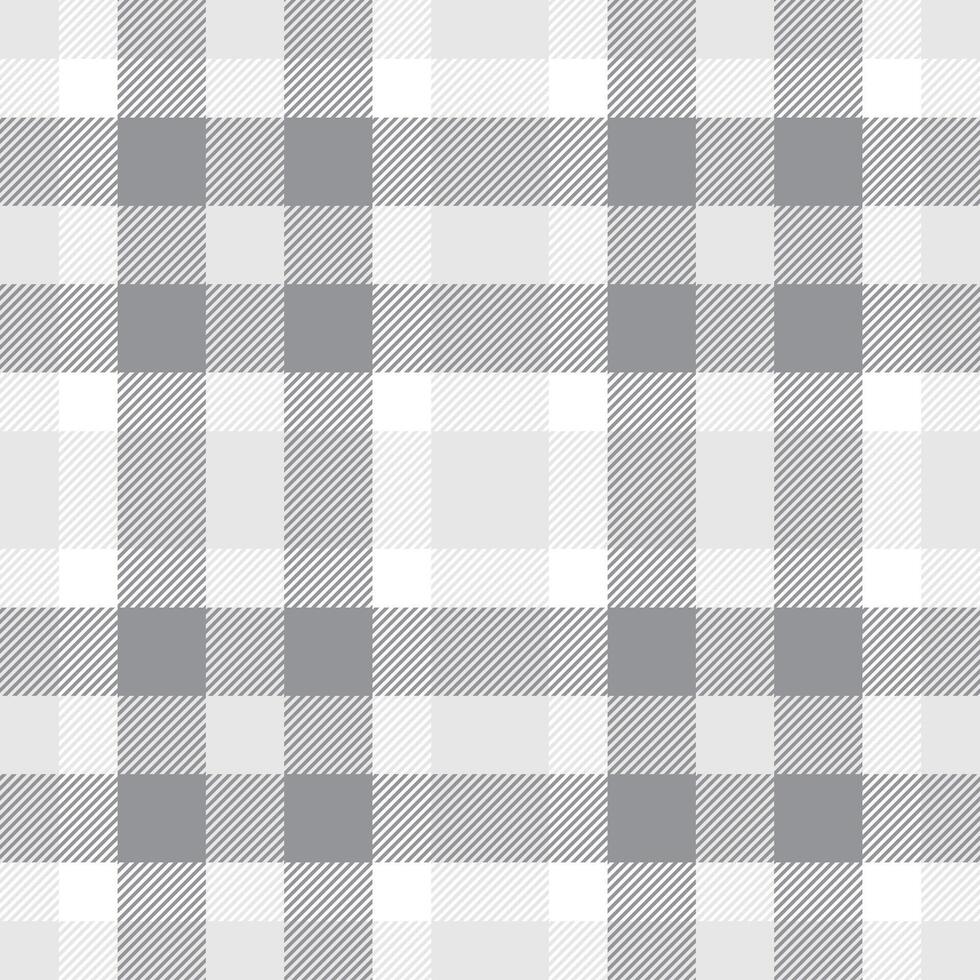 Plaid seamless pattern in black white. Check fabric texture. Vector textile print.
