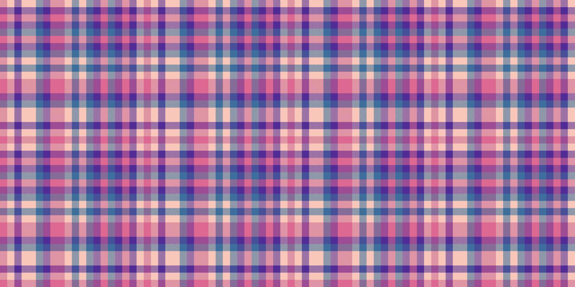 Straight texture fabric plaid, luxurious textile tartan pattern. Slim check seamless vector background in light and violet colors.