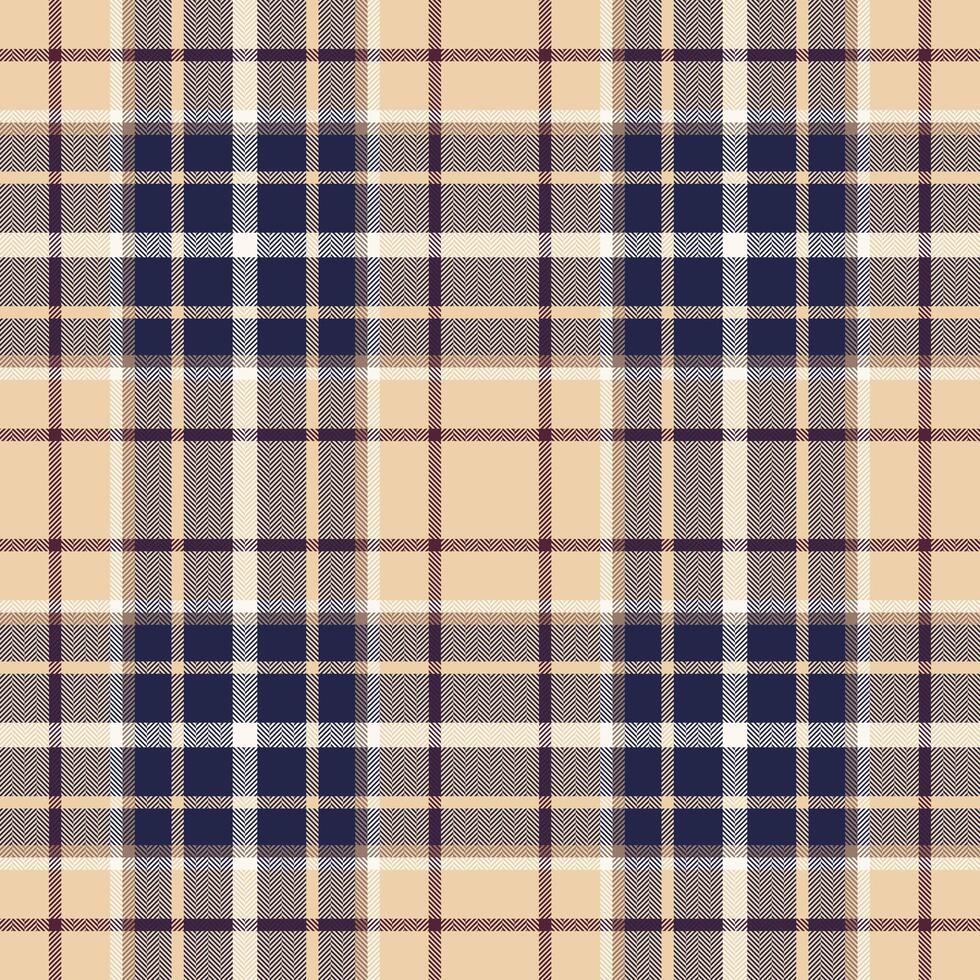 Plaid seamless pattern in blue. Check fabric texture. Vector textile print.