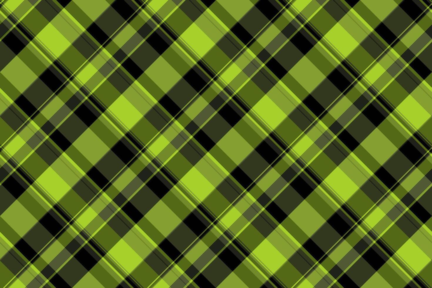 Youth tartan fabric texture, scrapbook pattern plaid vector. Square seamless textile check background in lime and black colors. vector