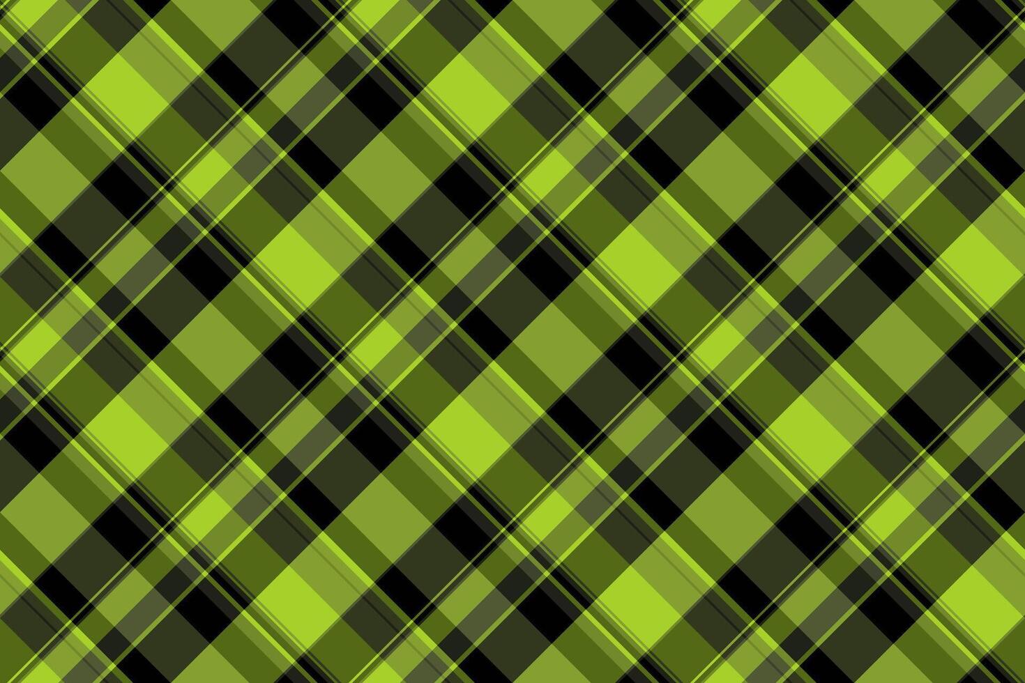 Youth tartan fabric texture, scrapbook pattern plaid vector. Square seamless textile check background in lime and black colors. vector