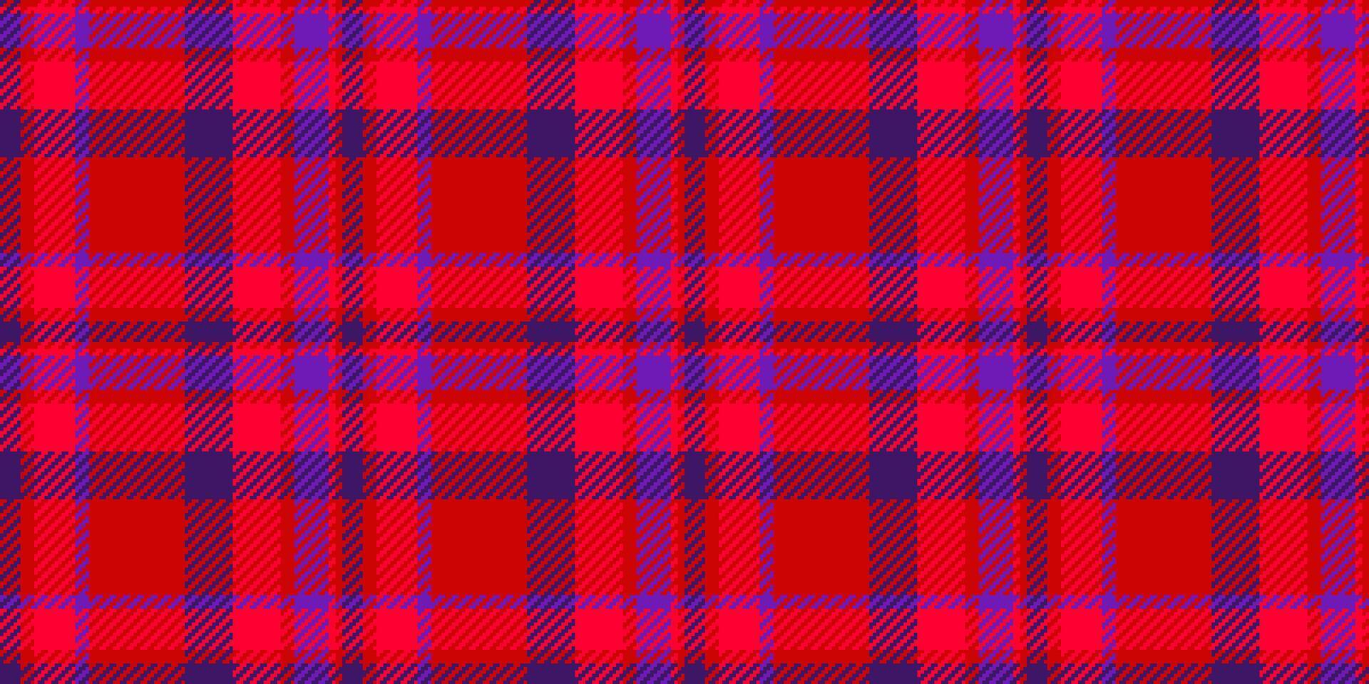 Clan check seamless background, textured textile tartan vector. Online plaid fabric pattern texture in violet and red colors. vector