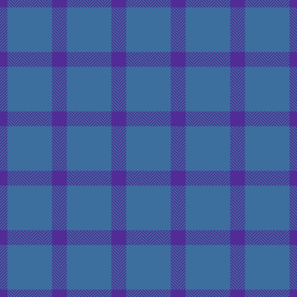 Clan vector plaid fabric, menu check pattern texture. Relax background textile tartan seamless in violet and cyan colors.