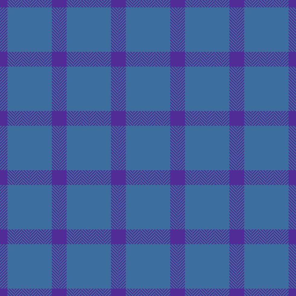 Clan vector plaid fabric, menu check pattern texture. Relax background textile tartan seamless in violet and cyan colors.