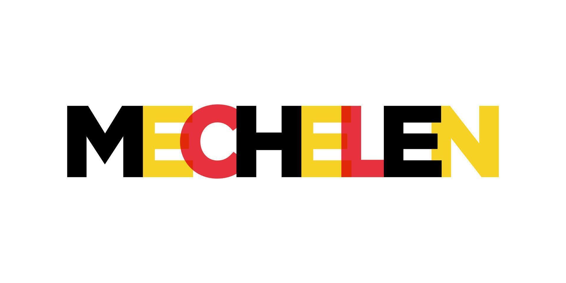 mechelen en el Bélgica emblema. el diseño caracteristicas un geométrico estilo, vector ilustración con negrita tipografía en un moderno fuente. el gráfico eslogan letras.