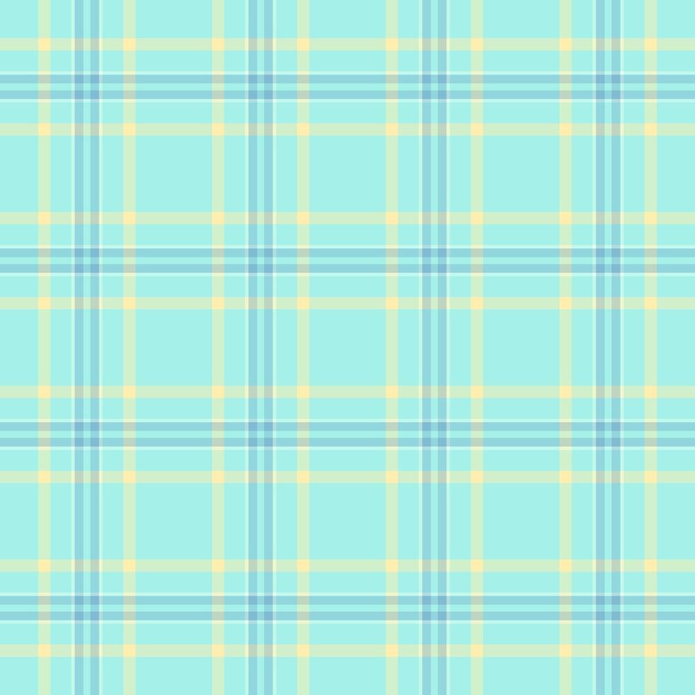 Frame seamless tartan vector, curve textile fabric plaid. Fashion check background texture pattern in light and teal colors. vector