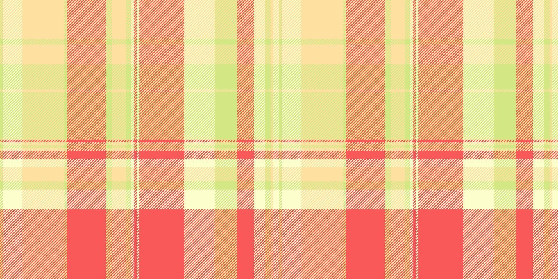 Worldwide seamless check fabric, trade pattern textile vector. Repetition texture background plaid tartan in red and lime colors. vector
