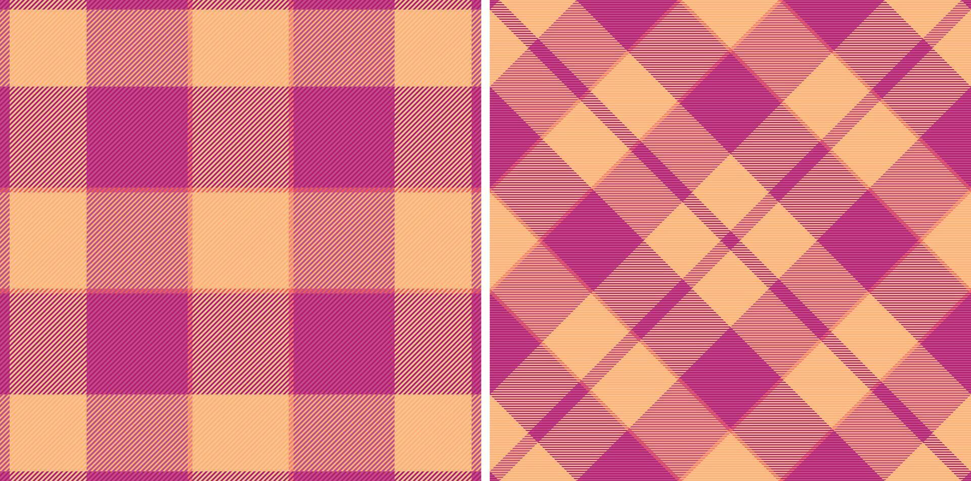 Check textile seamless of plaid tartan texture with a vector fabric pattern background. Set in happy colors. Scrapbook ideas for creative projects.