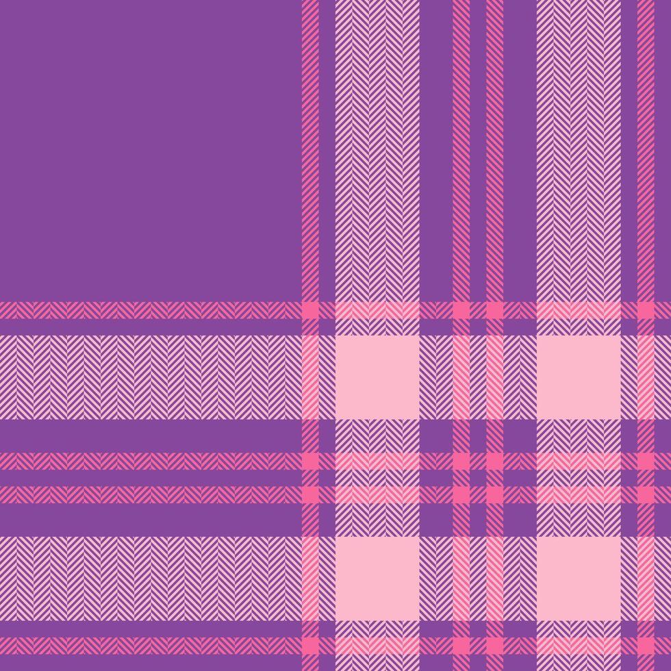 Plaid check pattern in pink. Seamless fabric texture. Tartan textile print. vector