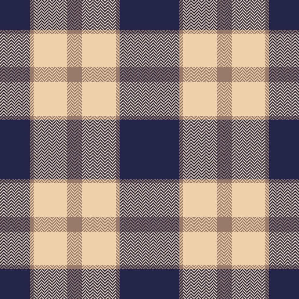 Plaid seamless pattern in blue. Check fabric texture. Vector textile print.