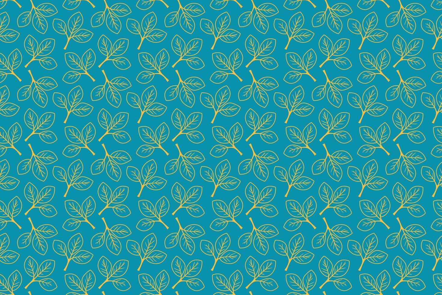 Hand drawn floral pattern vector design. Simple ornament with plant and leaf.