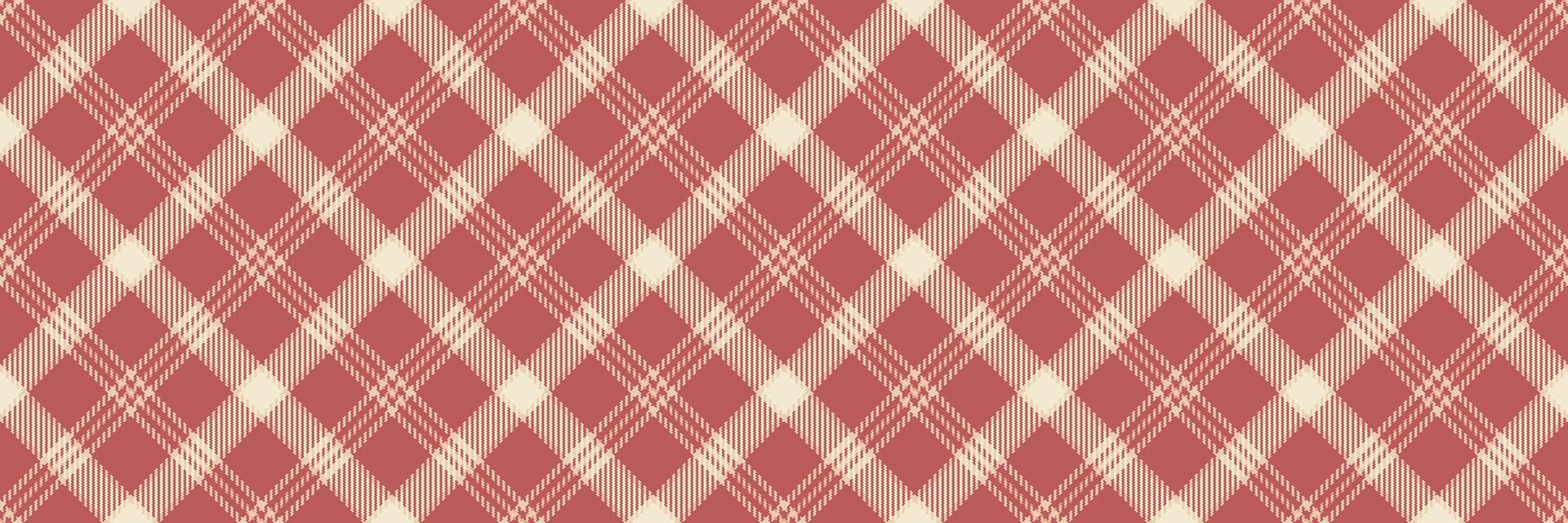 Template seamless textile fabric, ragged background tartan vector. Professional pattern check texture plaid in light and red colors. vector