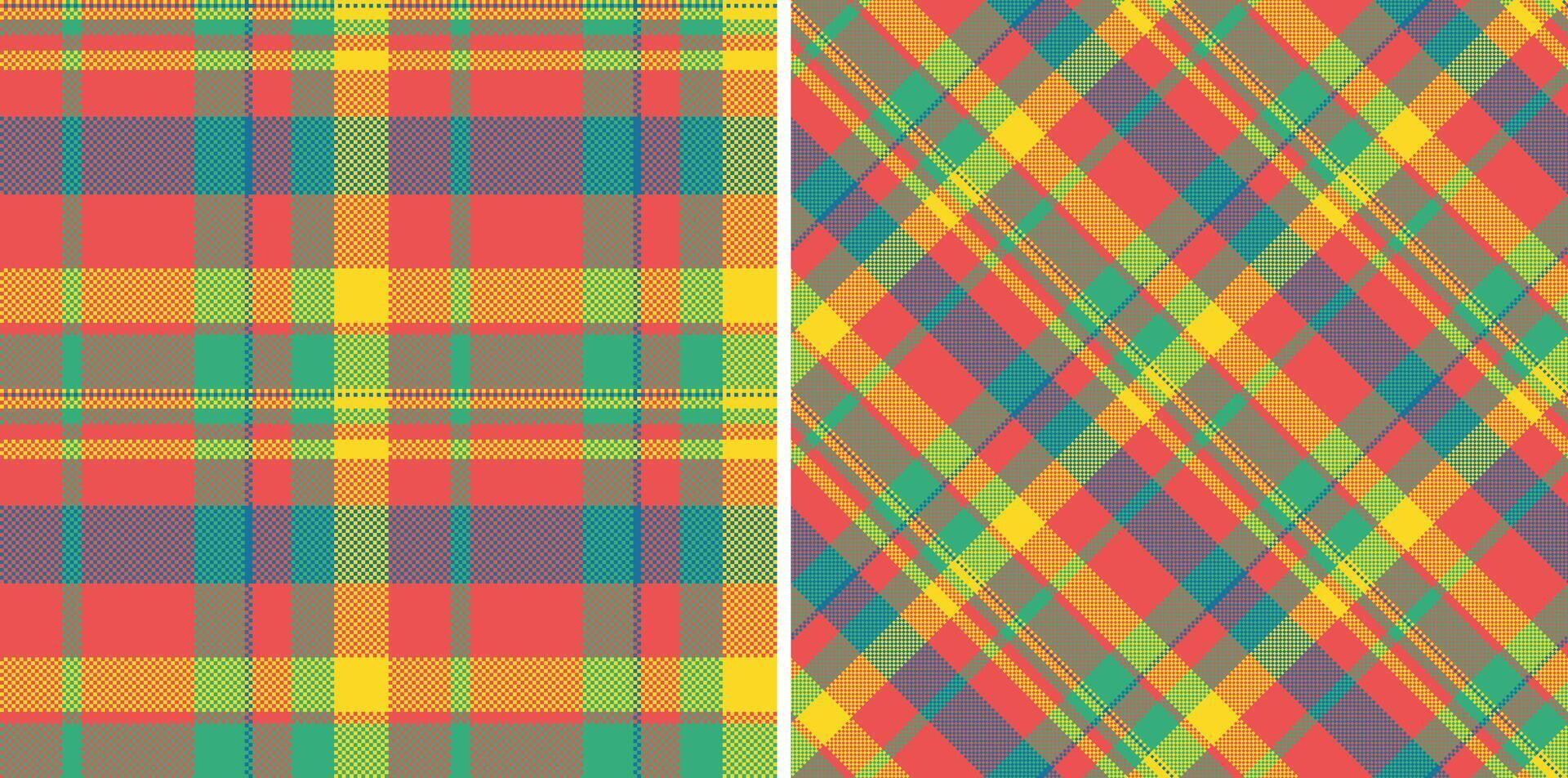 Fabric plaid check of textile tartan vector with a background pattern texture seamless. Set in spring colors for chic home decor ideas.