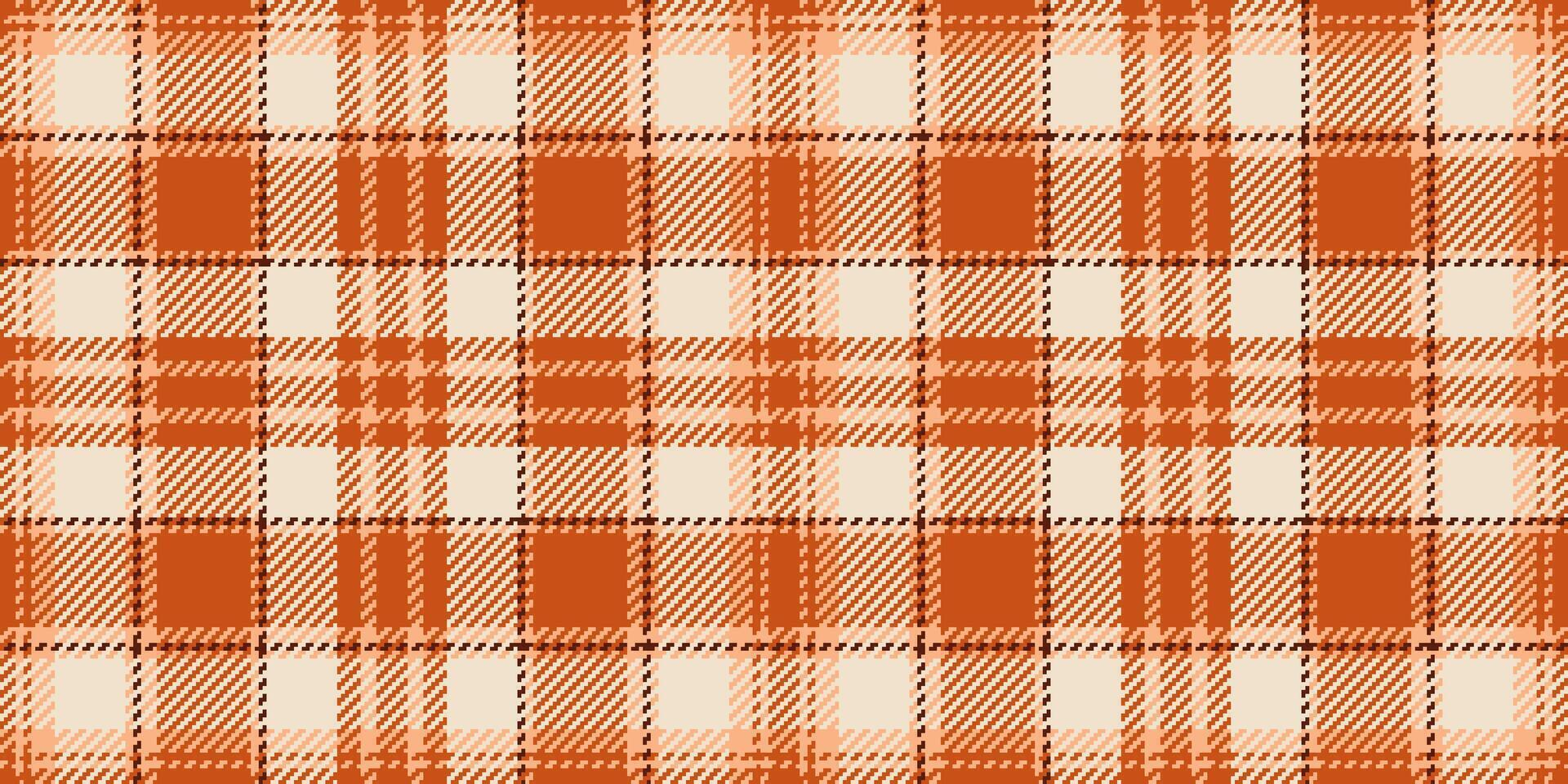 Manufacturing texture check textile, everyday background fabric plaid. Attire seamless tartan vector pattern in orange and light colors.