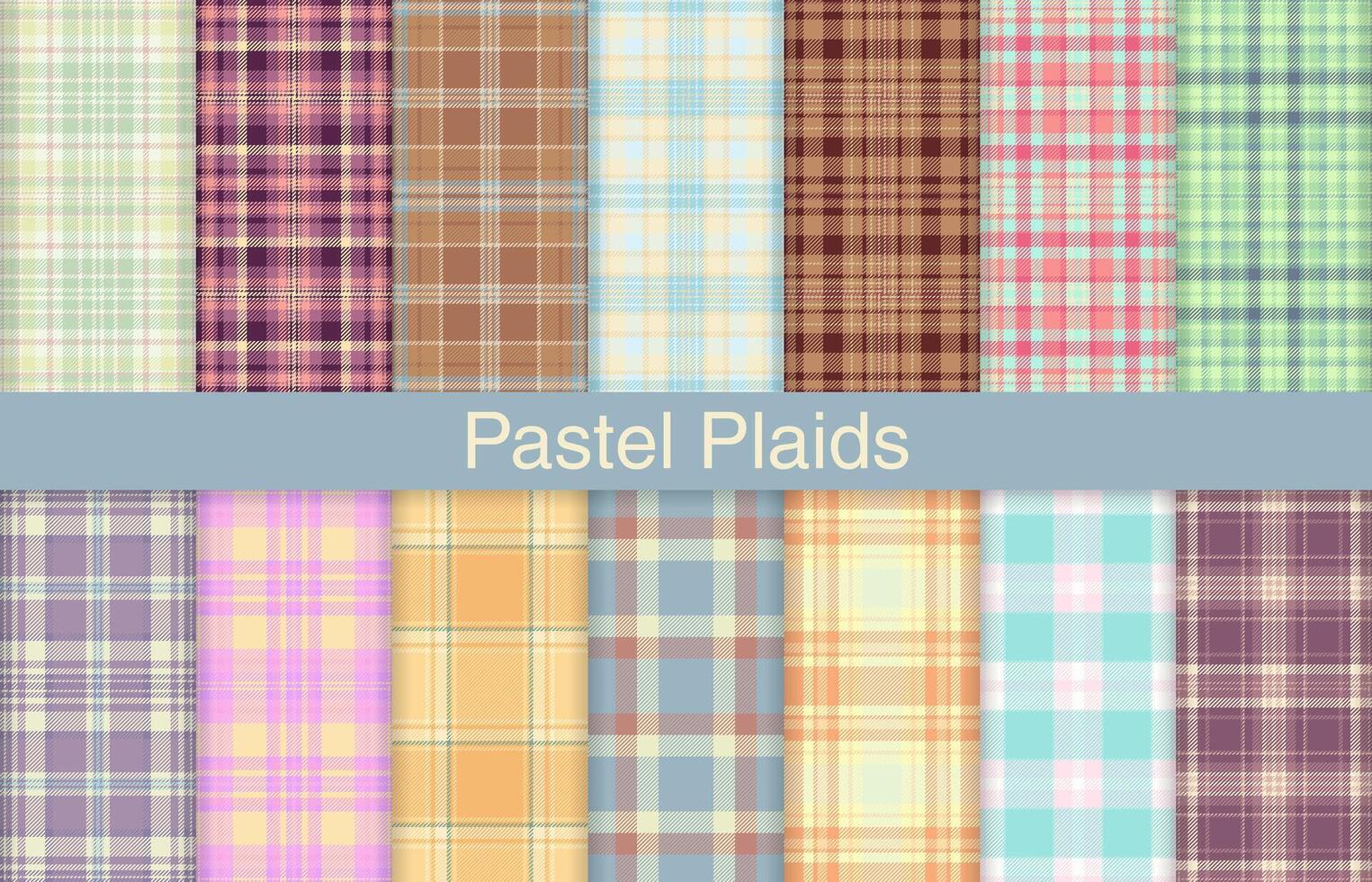 Pastel plaid bundles, textile design, checkered fabric pattern for shirt, dress, suit, wrapping paper print, invitation and gift card. vector