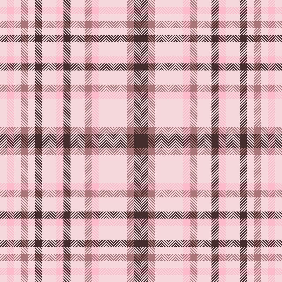 Plaid check pattern in pink. Seamless fabric texture. Tartan textile print. vector