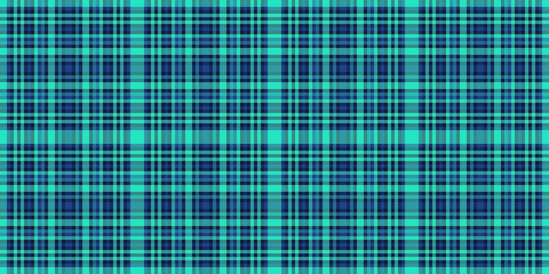 Straight check textile plaid, mixed background tartan fabric. Periodic pattern seamless vector texture in dark and teal colors.
