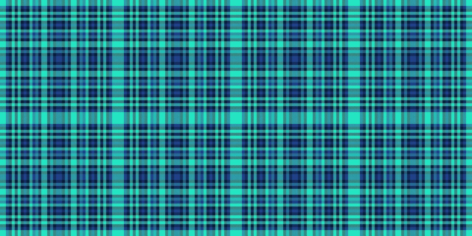 Straight check textile plaid, mixed background tartan fabric. Periodic pattern seamless vector texture in dark and teal colors.