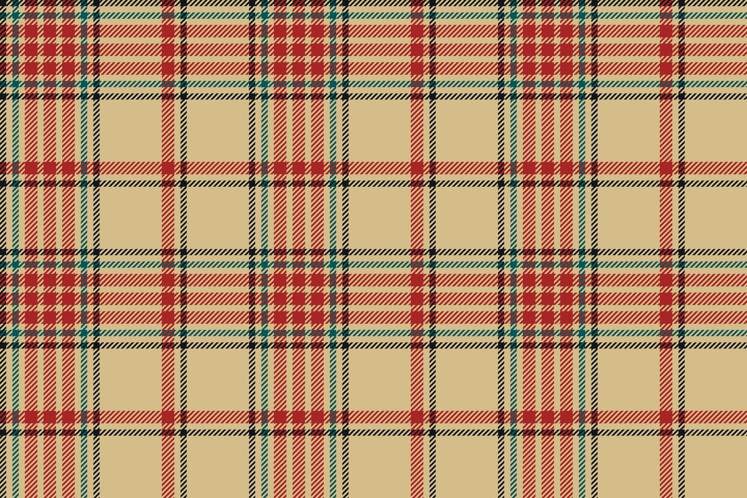 Plaid background, check seamless pattern in beige. Vector fabric texture for textile print, wrapping paper, gift card or wallpaper.